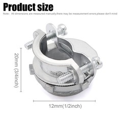 24 PCS SilverZinc 1/2 Inch Clamp Type Cable Connectors Metallic Conduit Protect