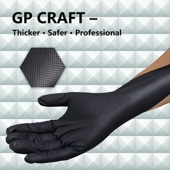 GP Craft Black Large Nitrile Gloves Diamond 8Mil Disposable Latex Free 1000/Case