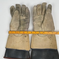 1967 CHARCO Rubber Lineman Gloves w/Allied B-11 Leather Protectors Display Only