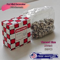 Free Shipping 50pcs Hydraulic Grease Nipples for Mini Excavator Attachments