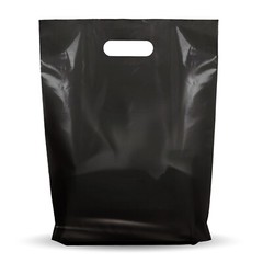 100 Pack 12″ x 15″ with 1.25 mil Thick Black Merchandise Plastic Glossy Bags