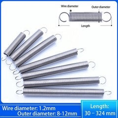 With Hook Extension Tension Spring Wire Dia 1.2 mm Stainless Steel Various Sizes
