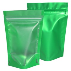 100 Colored Food Safe Plastic Resealable Pouch Stand Up Bags with Frosted Window