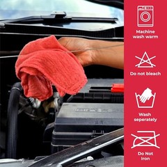2500 Pieces Red Shop Towels Large 15×14 Cleaning Rags, Fast Free Shipping