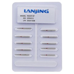 Dental Diamond Burs 863/012F Flame Bur Fine Grit Red FG for High Speed Handpiece