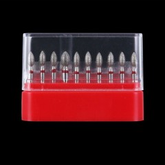 10pcs AZDENT Dental DIAMOND BURS FOOTBALL #368-023F FINE RED DEFEND 10pcs/Pack