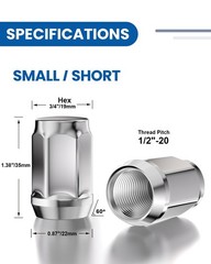 20Pc 1/2-20×35 Ford Lug Nut Chrome 19mm Hex Fit F150 F100 Explorer Edge