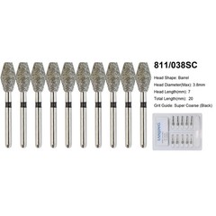 Dental Diamond Bur Barrel Shape 811/038 811/032 Super Coarse Grit High Speed FG
