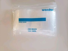 100 3″ x 4″ Clear Reclosable Zip Seal Bag Plastic 2 Mil BAGGIES Jewelry Zipper
