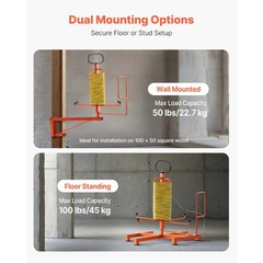 Cable Dispenser Floor or Stud Mounted Portable for Electrical Industrial Retail