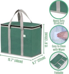 2 Pack Cooler Bag and Insulated Grocery Bags for Food Delivery, Collapsible Cool