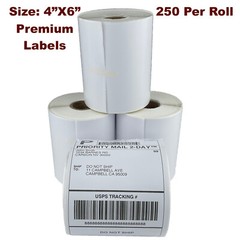 4 Rolls 4×6 Direct Thermal Shipping Labels – 250 per roll – 1000 labels