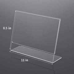 6-Pack 8.5×11 inch Horizontal Slant Back Acrylic Sign Holder Clear Frame