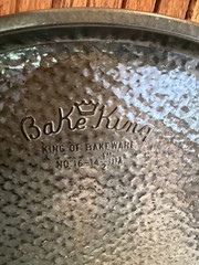 Bake King Vintage Round Pizza Baking Pan No 16 Textured Steel