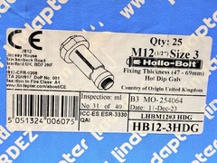 NEW (25-Pack) Lindapter HB12-3HDG Hollo-Bolt M12 1/2” Size 3, LHBM12#3HDG