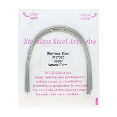 100pcs Orthodontic Archwire Stainless Steel Brace Wires Natural Round Rectanglar