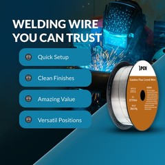 (2 x 2-Lb Spools) E71T-11 .035″ Flux Core Welding Wire – Gasless Mild Steel MIG