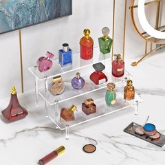 3 Tier Acrylic Display Risers, Large Perfume Organizer Stand, Clear