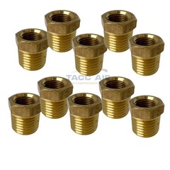 10 Pack 1/4″ Male x 1/8″ Female NPT Hex Reducer Bushing Adapter Pipe Fitting