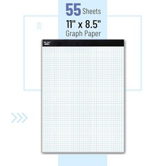 55 Sheets Graph Paper Pad, 11 Inch x 8.5 Inch, Great for Art & Math Projects