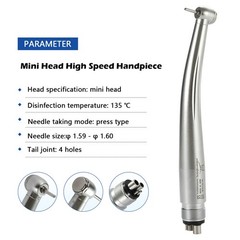 Dental High Speed Handpiece Small Mini Head Turbine 4 Hole Fit NSK