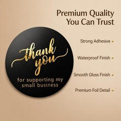 500 Thank You for Supporting My Small Business Stickers – 1.5 Inch, Black 1