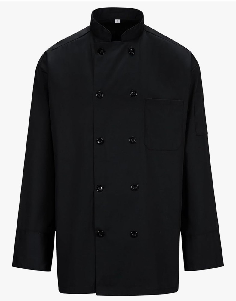 NWT Ousafeve Chef Chef’s Coat black Unisex Adult Mens Womens Medium