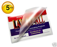 LAM-IT-ALL Hot 5 Mil Business Card Laminating Pouches 2.25 x 3.75 [100/pk] Clear