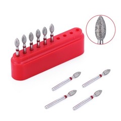 10pcs AZDENT Dental DIAMOND BURS FOOTBALL #368-023F FINE RED DEFEND 10pcs/Pack