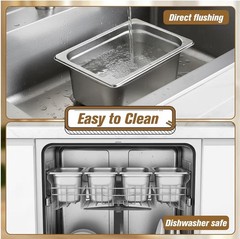 Choice 10 Pk 1/9 Size Stainless Steel Pan Lids with Handle, Table Pan Covers