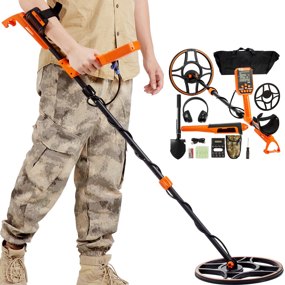 LCD Display Metal Detector 12 inch Coil Gold Digger Hunter IP68 Waterproof