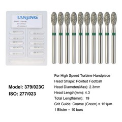 Dental Diamond Burs Football Round End Taper Coarse Fine FG High Speed 856 850