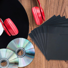 50 Pack Kraft Paper DVD Envelopes, Black Blank CD Paper Cardboard Storage Holde