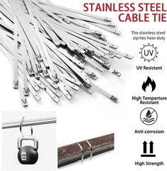 Cable Tie Tool Gun Stainless Steel Cable Tie Tool Repair W/150PCS Metal Zip Ties