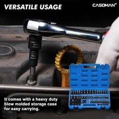 71 PCS Master Hex & Torx Bit Socket Set, 1/4″ & 3/8″ & 1/2″ Drive Metric/SAE