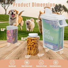 Buddeez Pet Food Storage Solution Set Of 3 – 32Qt 4Qt 2Qt Bpa-Free Containers