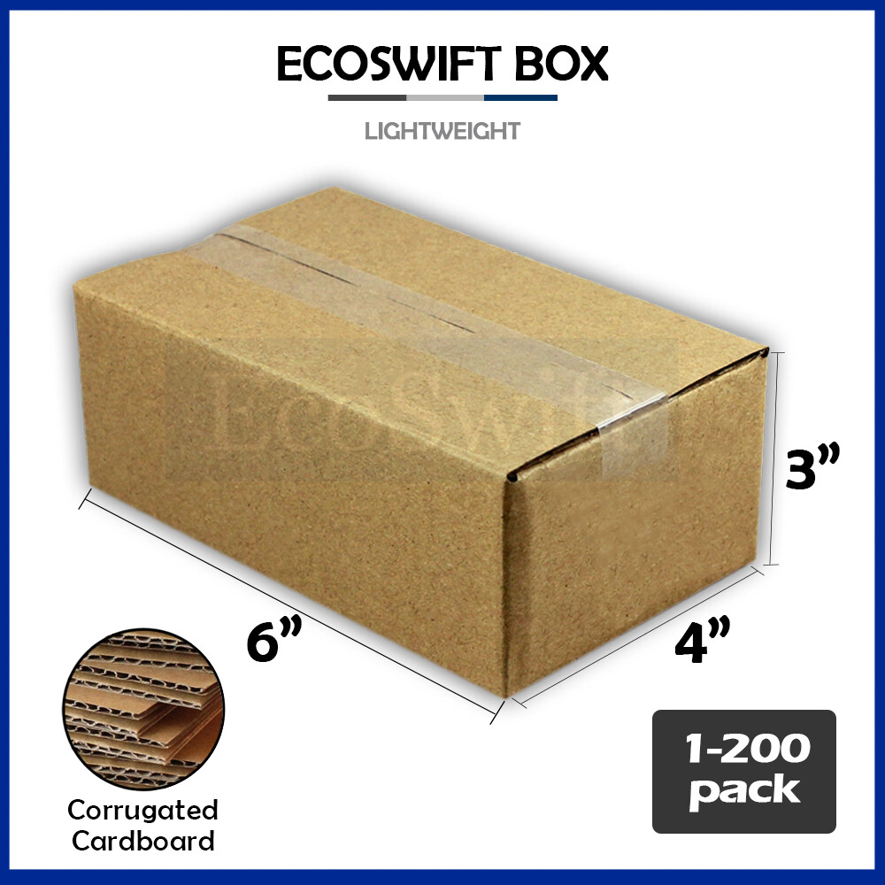 1-200 6x4x3 “EcoSwift” Cardboard Packing Mailing Shipping Corrugated Box Cartons