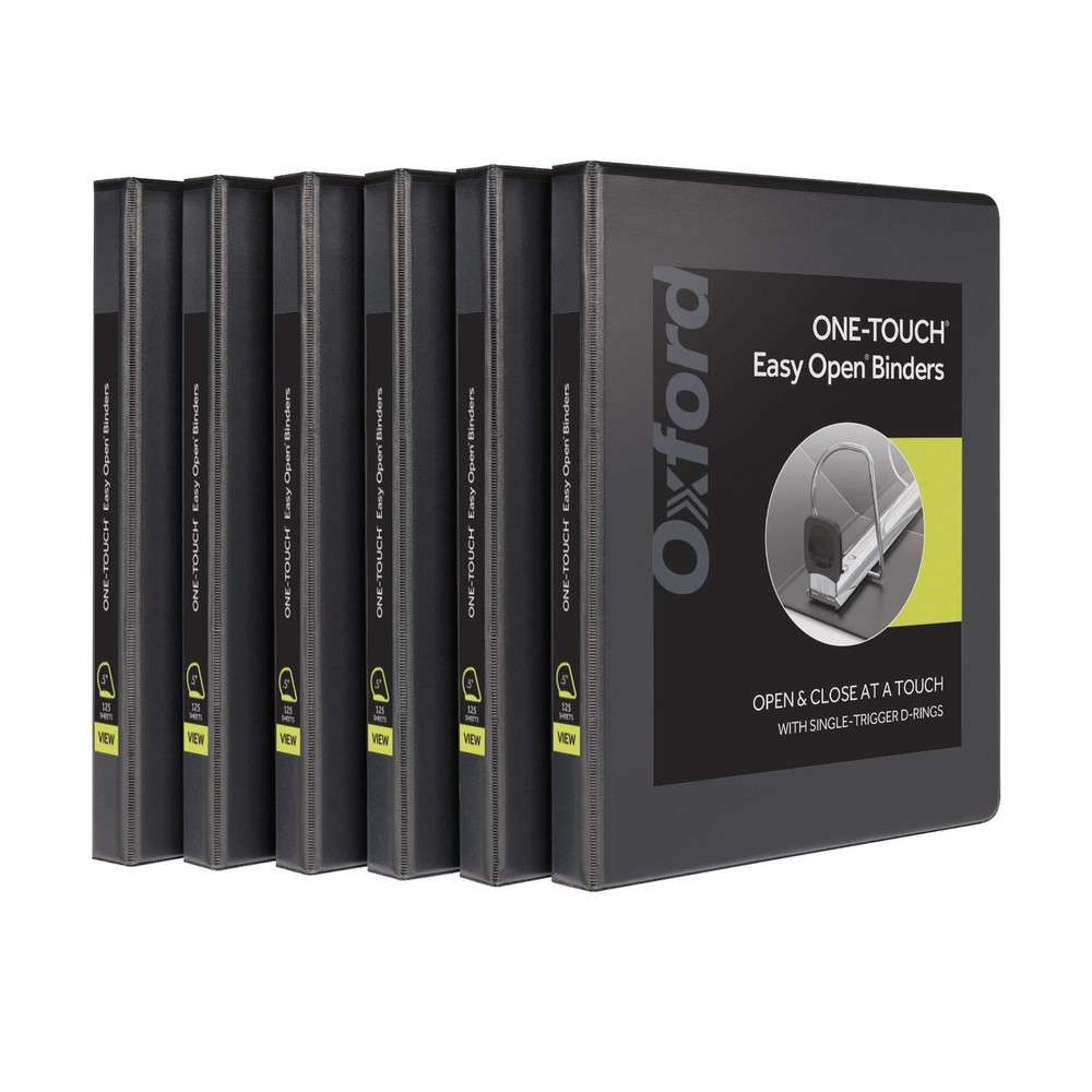 Oxford 3 Ring Binders, 0.5 inch ONE-Touch Easy Open D Rings, Durable Binders …