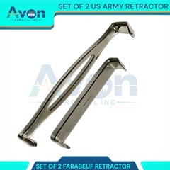 Set of 4pcs Spreaders 6″ Farabeuf Retractors & 8.5″ US Army Navy Retractors