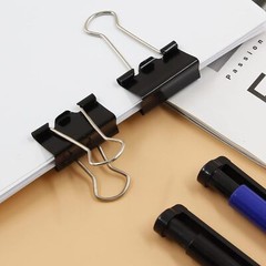 40 Pack 1 Inch / 25mm Binder Clips Black Paper Clips Medium Binder Clips Metal P