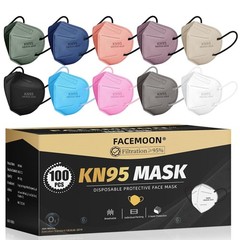 KN95 Face Masks Adults Disposable – 100 Pack 1 Count (Pack of 100), Colored