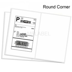 1000 Shipping Labels 8.5″x5.5″ Rounded Corner Self Adhesive 2 Per Sheet Blank US