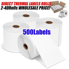 500/Roll 4″x6″ Direct Thermal Shipping Labels For Zebra LP2844 ZP450 2-40 Rolls