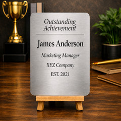 Personalized Engraved Couple’s Name Plate Accessory, Romantic Keepsake Gift Idea
