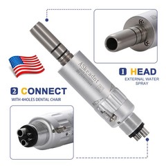 ASkeadnt Dental E-type 4 Hole Air Motor Handpiece Low Speed External Water Spray