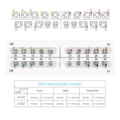 AZDENT Dental Orthodontic Bracket Braces Mini MBT 022 3-4-5 Hooks 20Pcs/Pack
