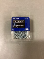 #8 x 3/4in Phillips Flat Head Zinc Plated Wood Screw, 5 Box of 100 pcs (801812)