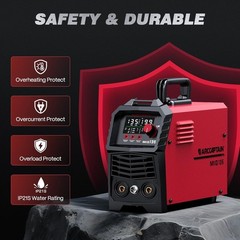 135A MIG Welder [Large LED Display] 110V Welder Flux Core MIG, Lift TIG, St