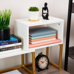 7.87 In. W Desktop Bookshelf, 5-Compartment Organizer for Office Desk, Metal, MD