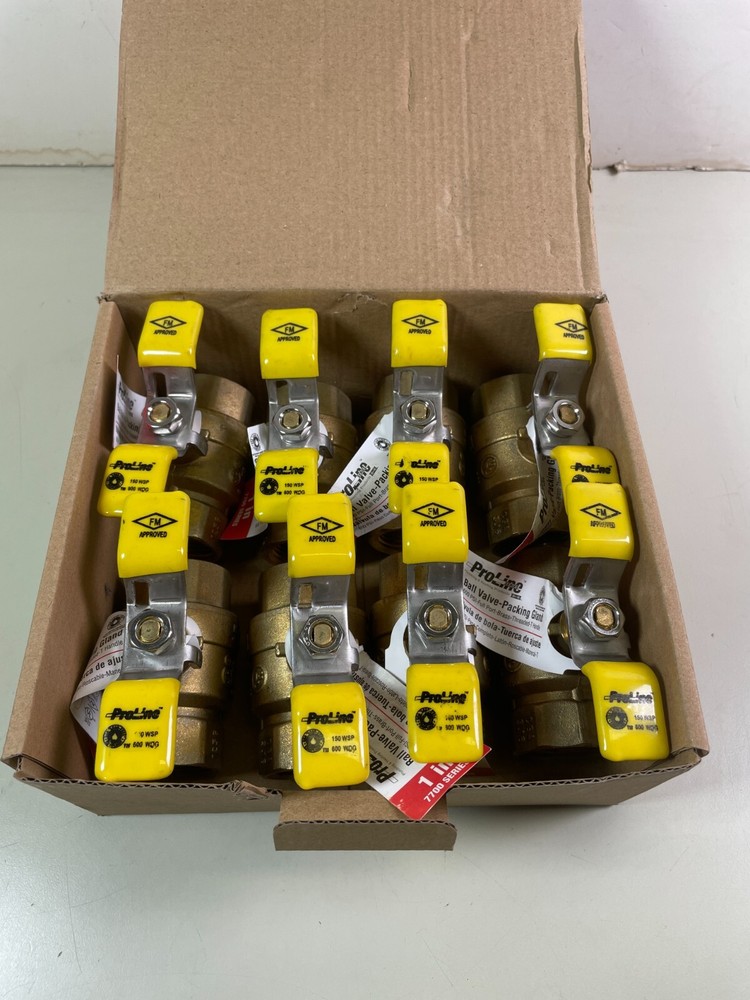 ProLine 1″ Brass Ball Valve 600PSI Full Port T Handle Valve 107-825TNL (8 Pack)
